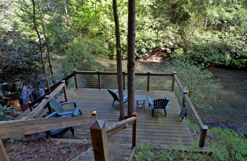 Cabin deck at Sliding Rock Cabins.