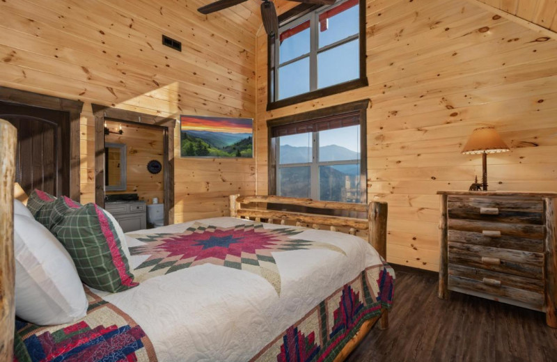 Rental bedroom at Stony Brook Cabins LLC.
