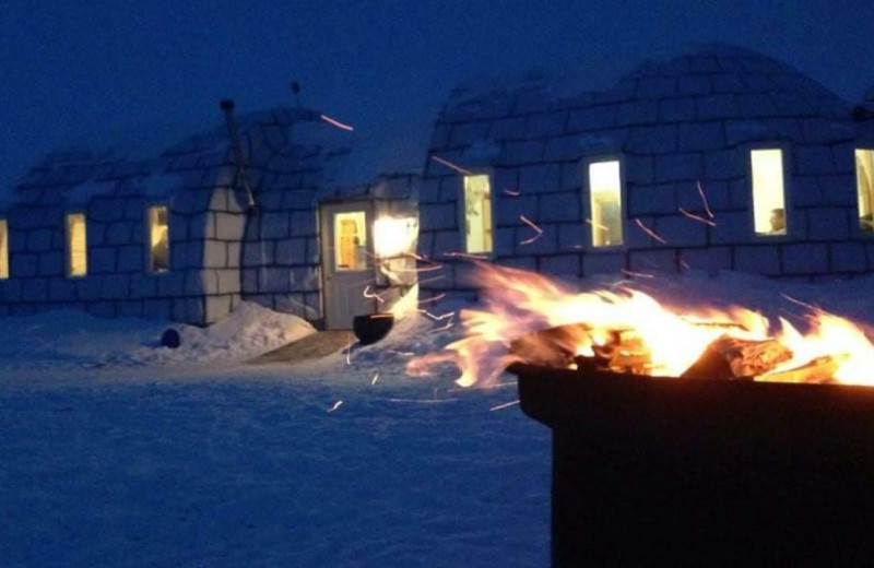 Ice fishing house at Zippel Bay Resort.