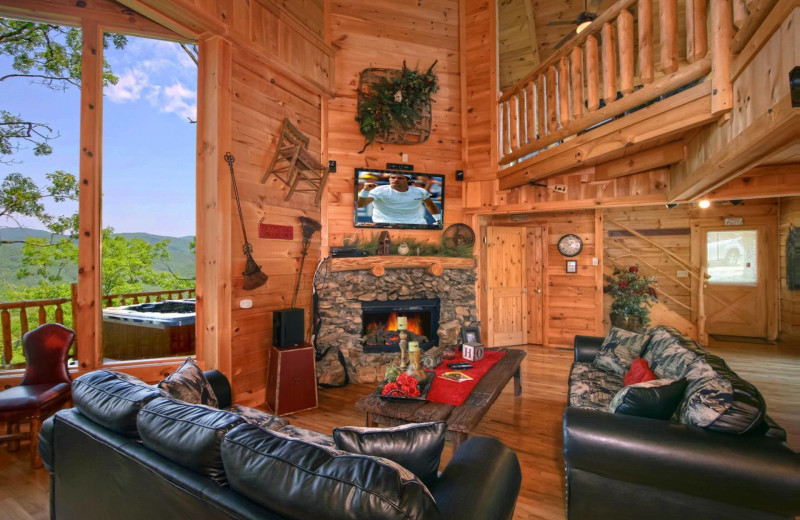Rental living room at American Mountain Rentals.