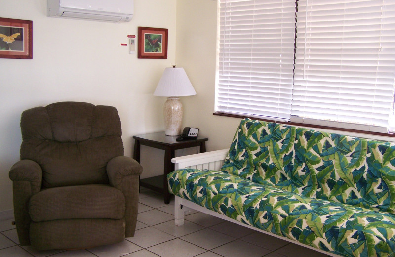 Guest room at Rock Reef Resort.