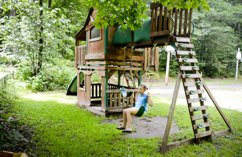 Kid's playground at Tri Lake Timbers Resort.