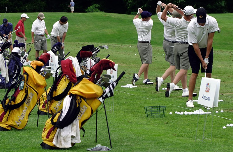 Golf practice at The Homestead.