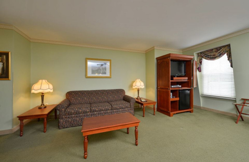 Guest living room at Bar Harbor Grand Hotel.