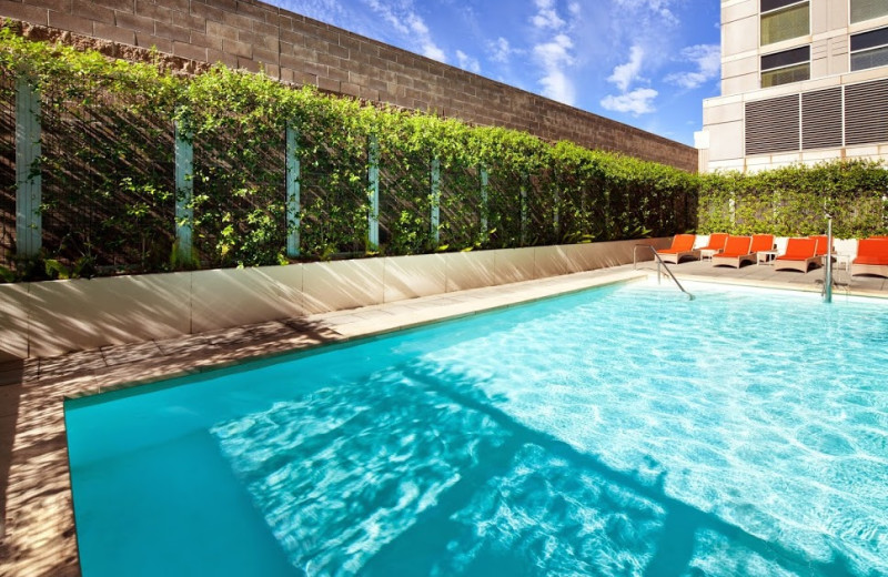 Outdoor pool at Sheraton Grand Sacramento Hotel.