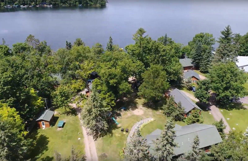 Aerial view of Woodland Beach Resort.