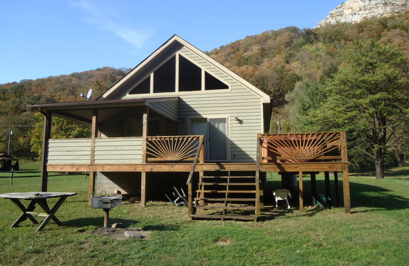 Cabin exterior at Harman's Luxury Log Cabins.