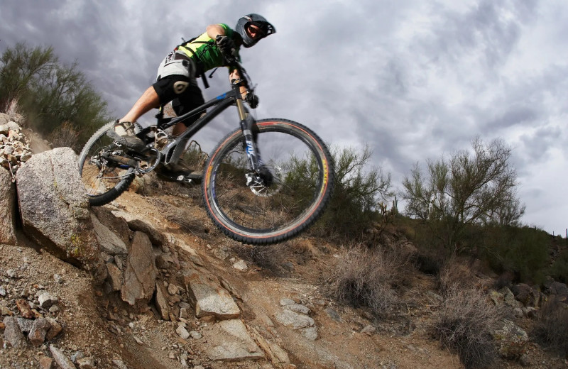 Biking at Embers Lodge.