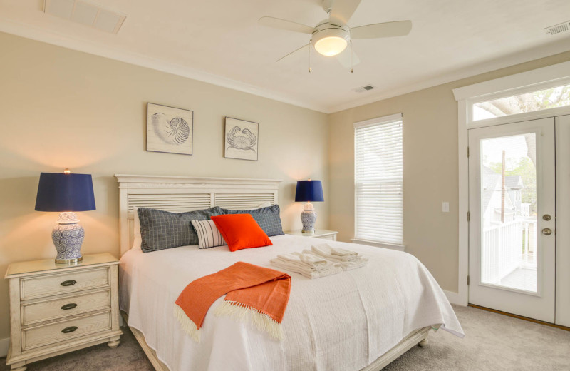 Rental bedroom at Coastal Accommodations.