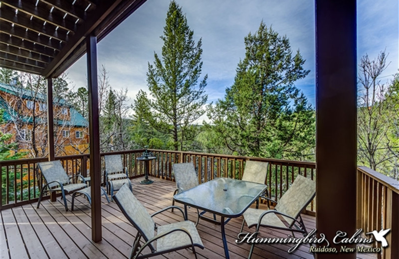 Private deck at Hummingbird Cabins - Chatty Chipmunk Vacation Rental