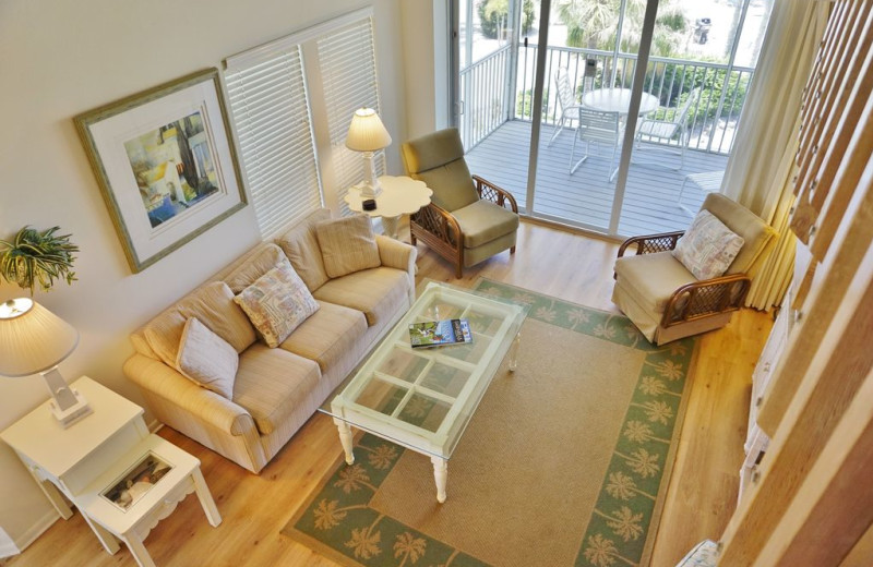 Rental living room at Palm Island Resort.