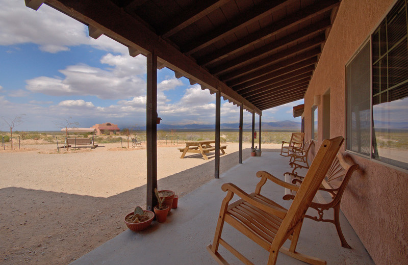 Porch view at Stagecoach Trails Guest Ranch.