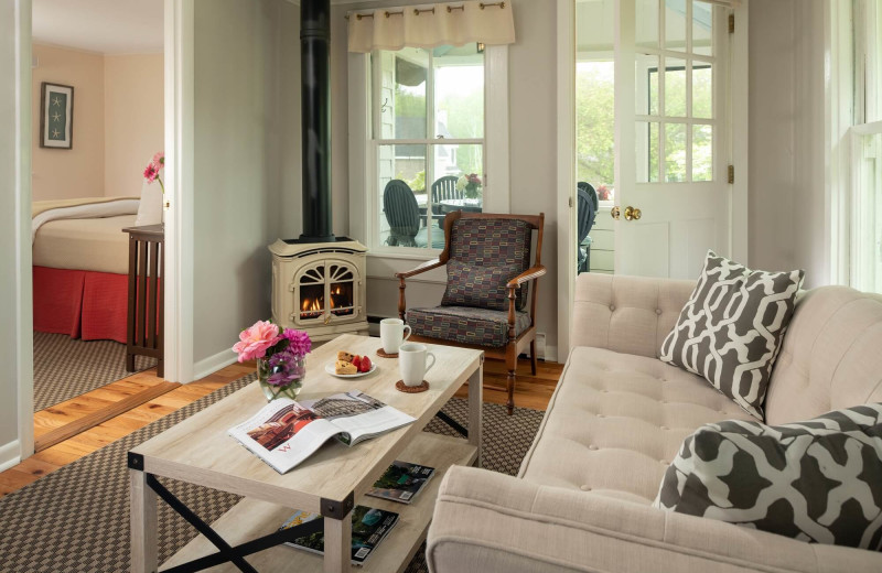 Bungalow living room at The Inn at English Meadows.