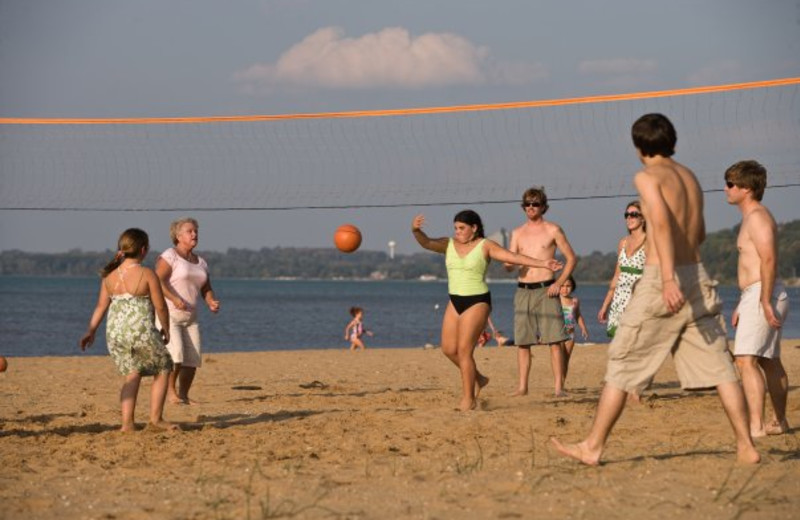 Beach volleyball at Tamarack Lodge.