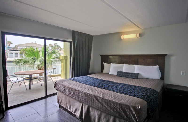 Guest bedroom at WindWater Hotel & Resort.