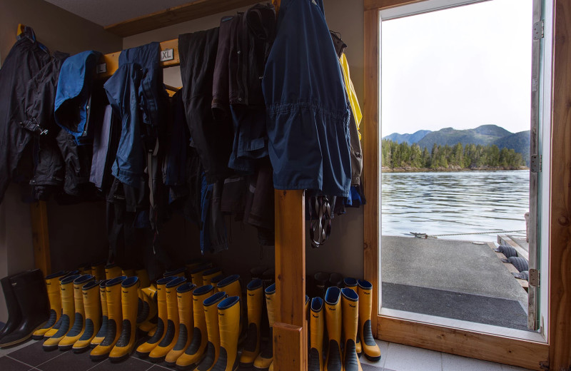 Fishing gear at Nootka Wilderness Lodge.