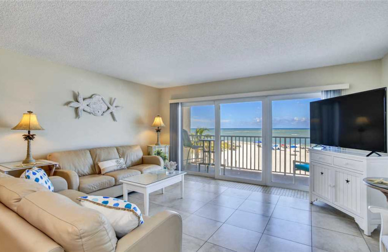 Rental living room at SunHost Resorts.