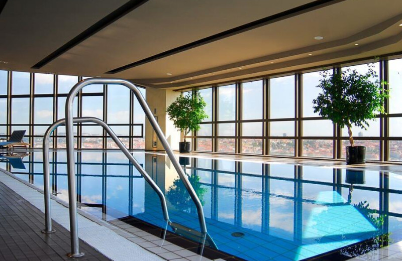 Indoor pool at Corinthia Towers Hotel.