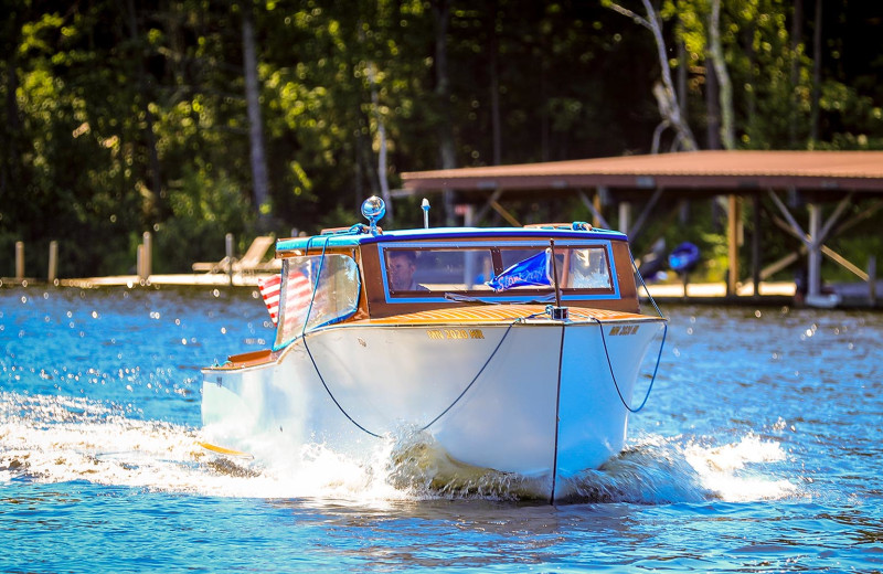 Boating at Ludlow's Island Resort.
