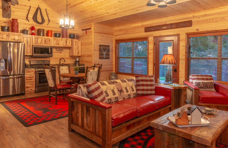 Cabin interior at Harpole's Heartland Lodge.