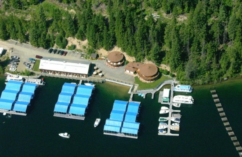 Aerial view of Blue Diamond Marina.