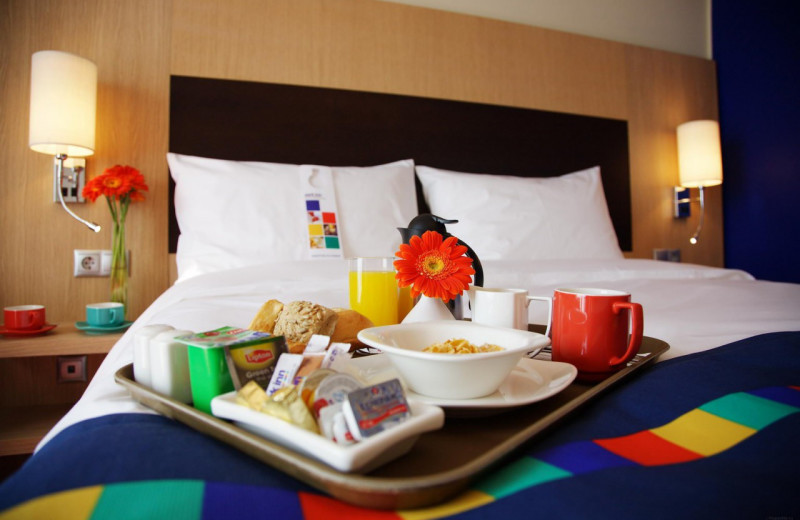 Guest room at Radisson Suites Hotel Covina.