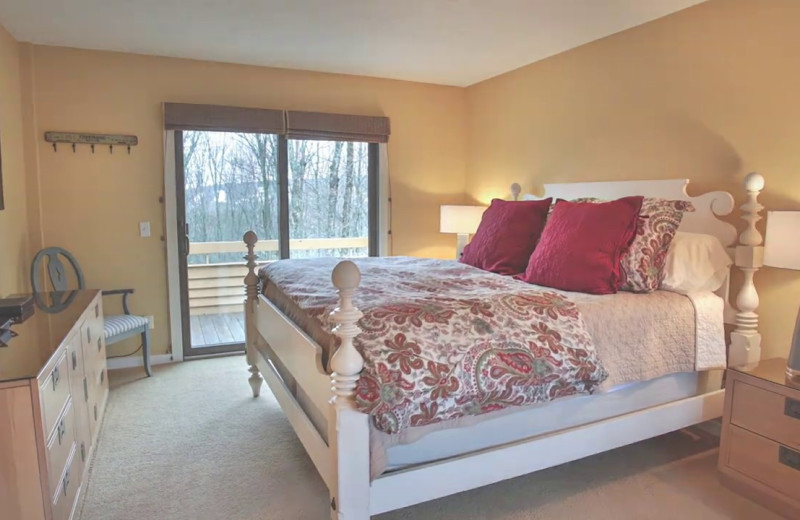 Guest bedroom at Trout Creek Vacation Condominiums.