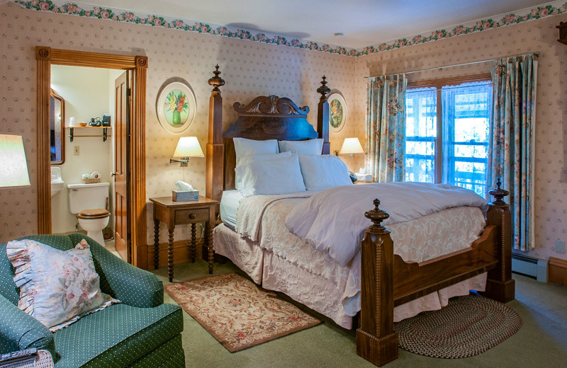 Guest room at White Lace Inn.