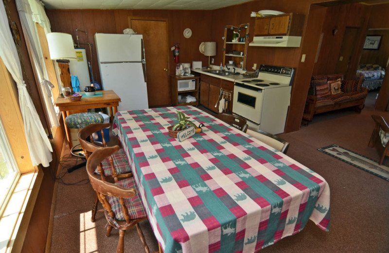 Cabin kitchen at Barker Lake Lodge.