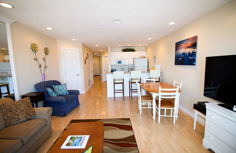 Condo living room at The Beach Condominiums Hotel-Resort.