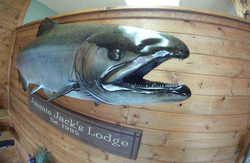 Mounted fish at Jimmie Jack's Alaska Fishing Lodges.