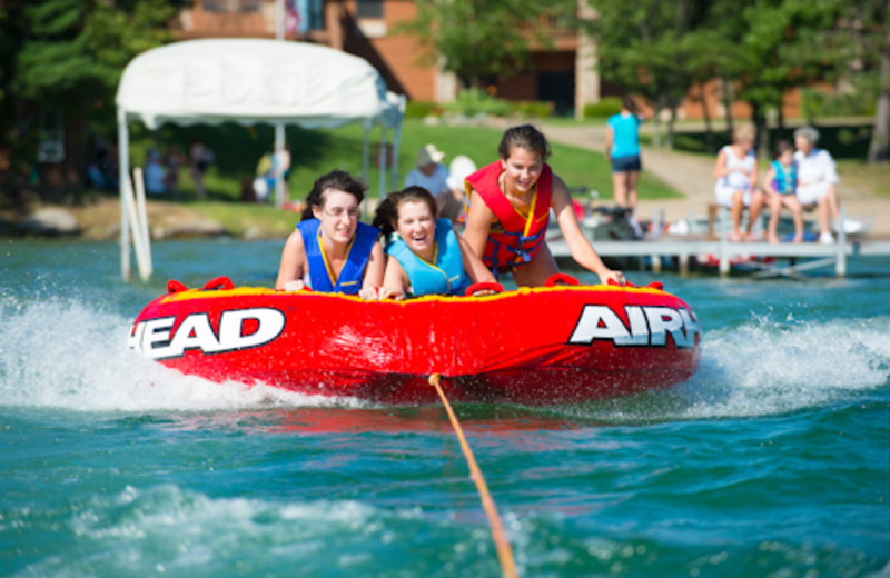 Lake activities at Sugar Lake Lodge.