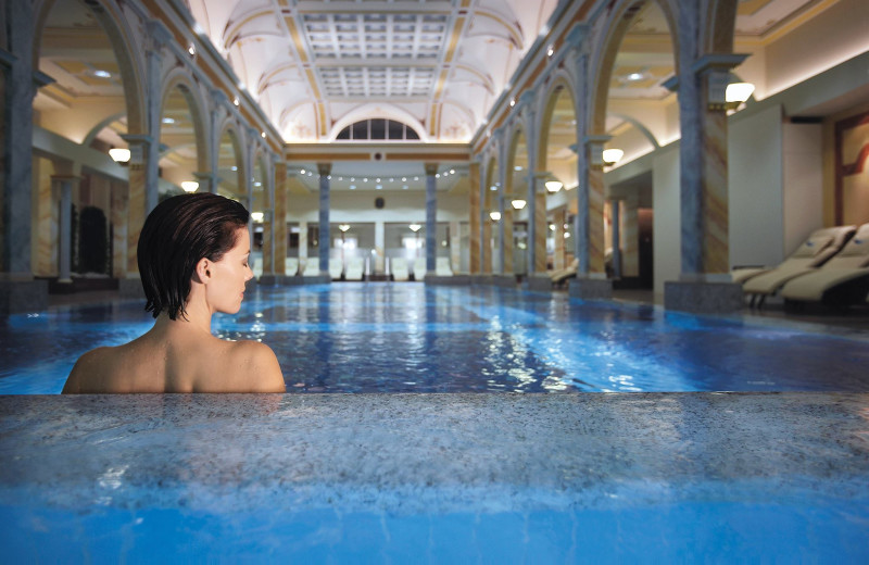 Indoor pool at Grand Hotels Bad Ragaz Switzerland.