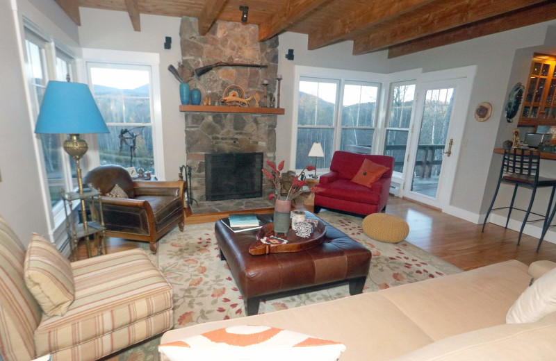 Rental living room at Stowe Country Homes.