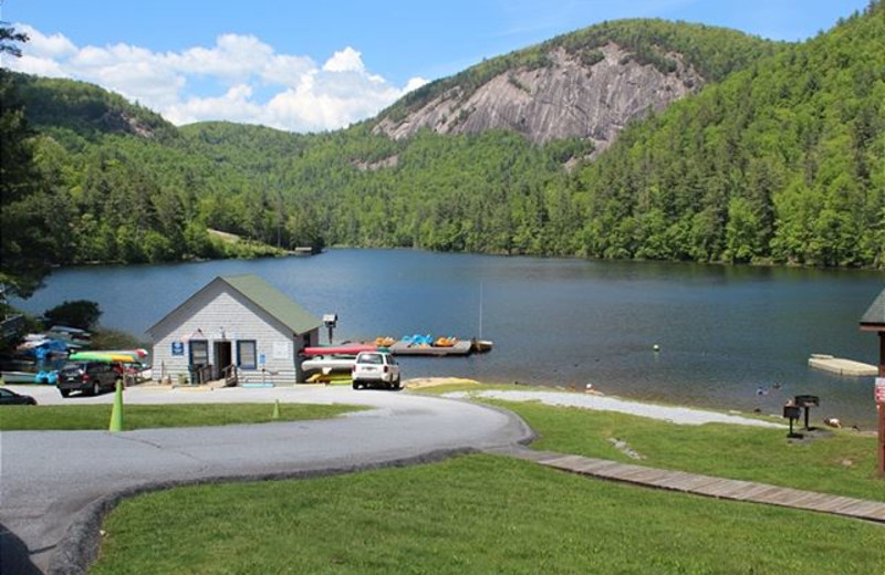 Lake view at Mountain Lake Rentals.