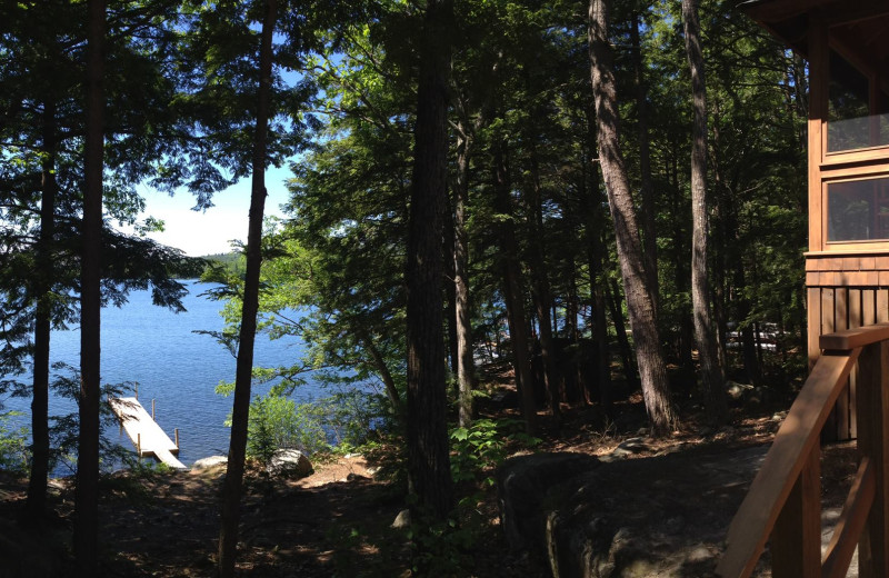 Cabin view at Rockywold-Deephaven Camps.