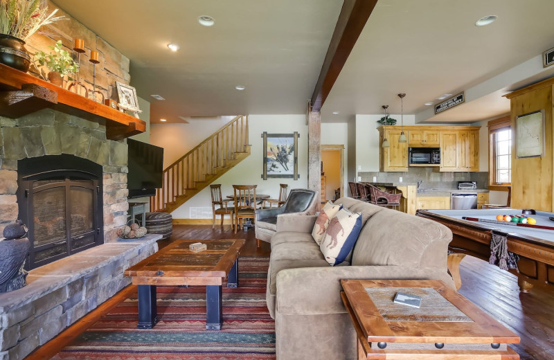 Cabin interior at Teton Springs Lodge.