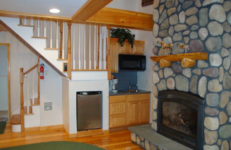 Cabin interior at Cuomo's Cove.