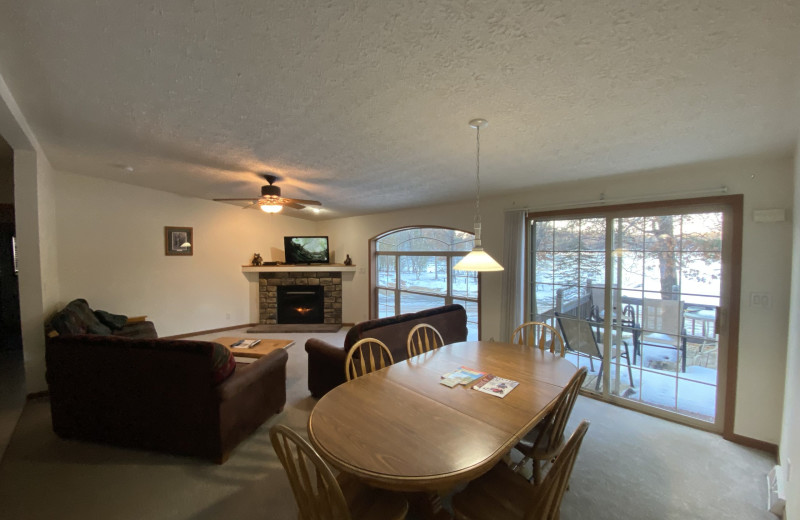 Cottage living room at Popp's Resort.