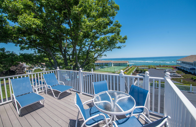 Guest balcony at The Sparhawk Oceanfront Resort.