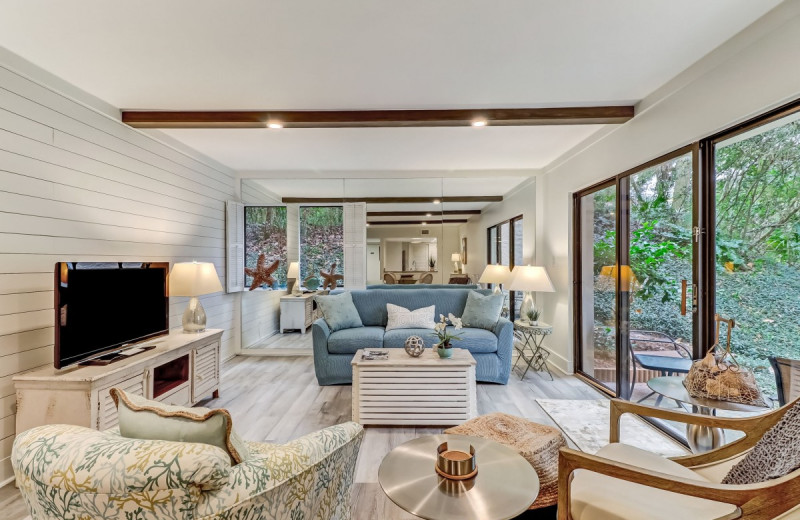 Rental living room at Amelia Rentals and Management Services.