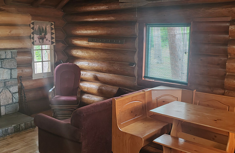 Cabin interior at High Banks Resort.