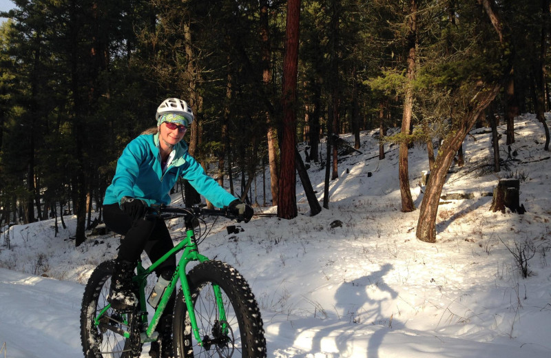 Fat biking at The Lodge at Whitefish Lake.