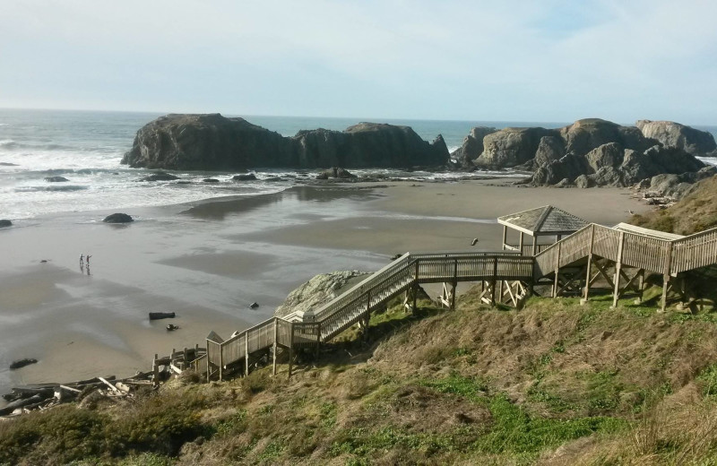 Beach at Sunset Oceanfront Lodging.