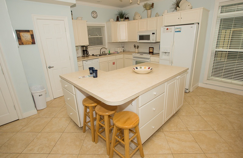 Rental kitchen at Southern Vacation Rentals.