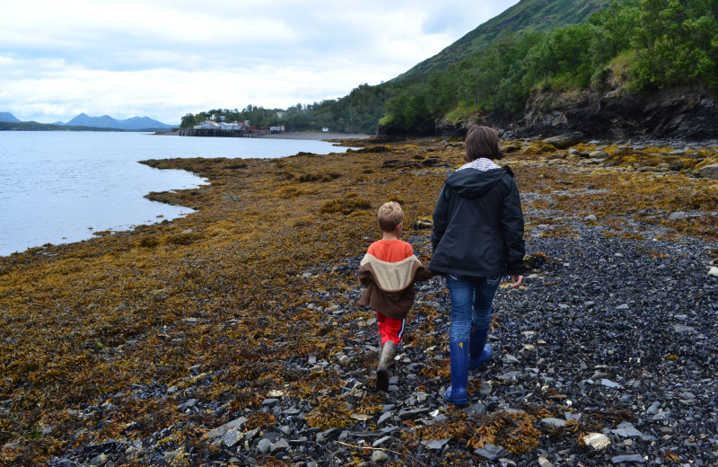 Hiking at Zachar Bay Lodge.