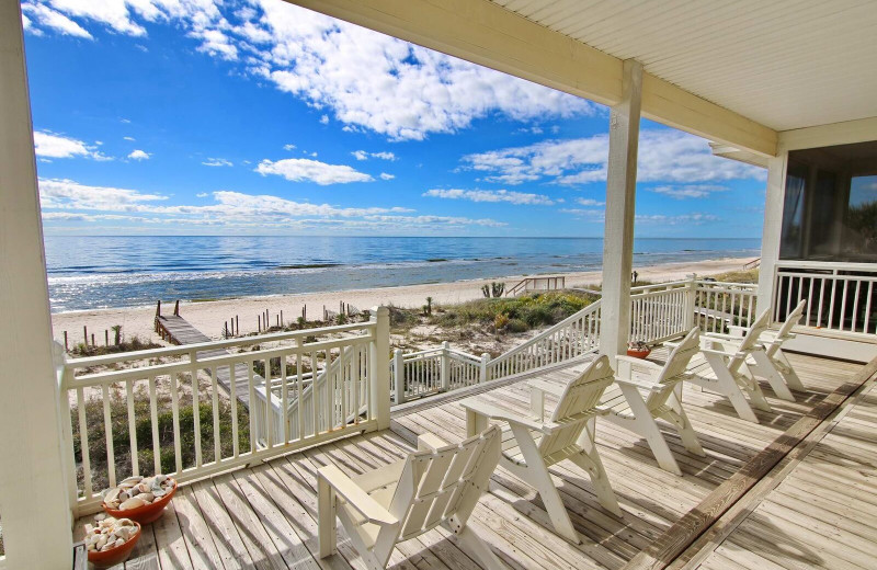 Rental deck view at Resort Vacation Properties of St. George Island.