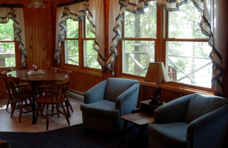 Cabin interior at Black Pine Beach Resort.