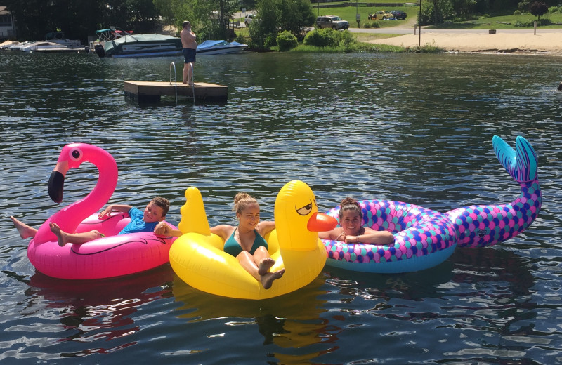 Floating at Cottage Place on Squam Lake.