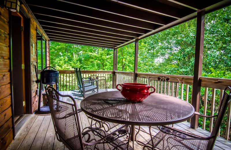 Cabin deck at Asheville Cabins of Willow Winds.